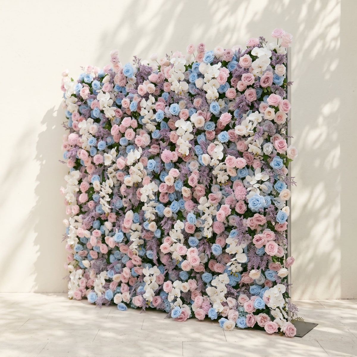 Davilyne: Vibrant 5D Pastel Pink & Blue Floral Wall Roll-Up Backdrop for Whimsical Bridal Showers & Celebrations