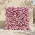 Emberiva: Luxury 5D Pink Silk Floral Wall Roll-Up Backdrop for Elegant Minimalist Weddings