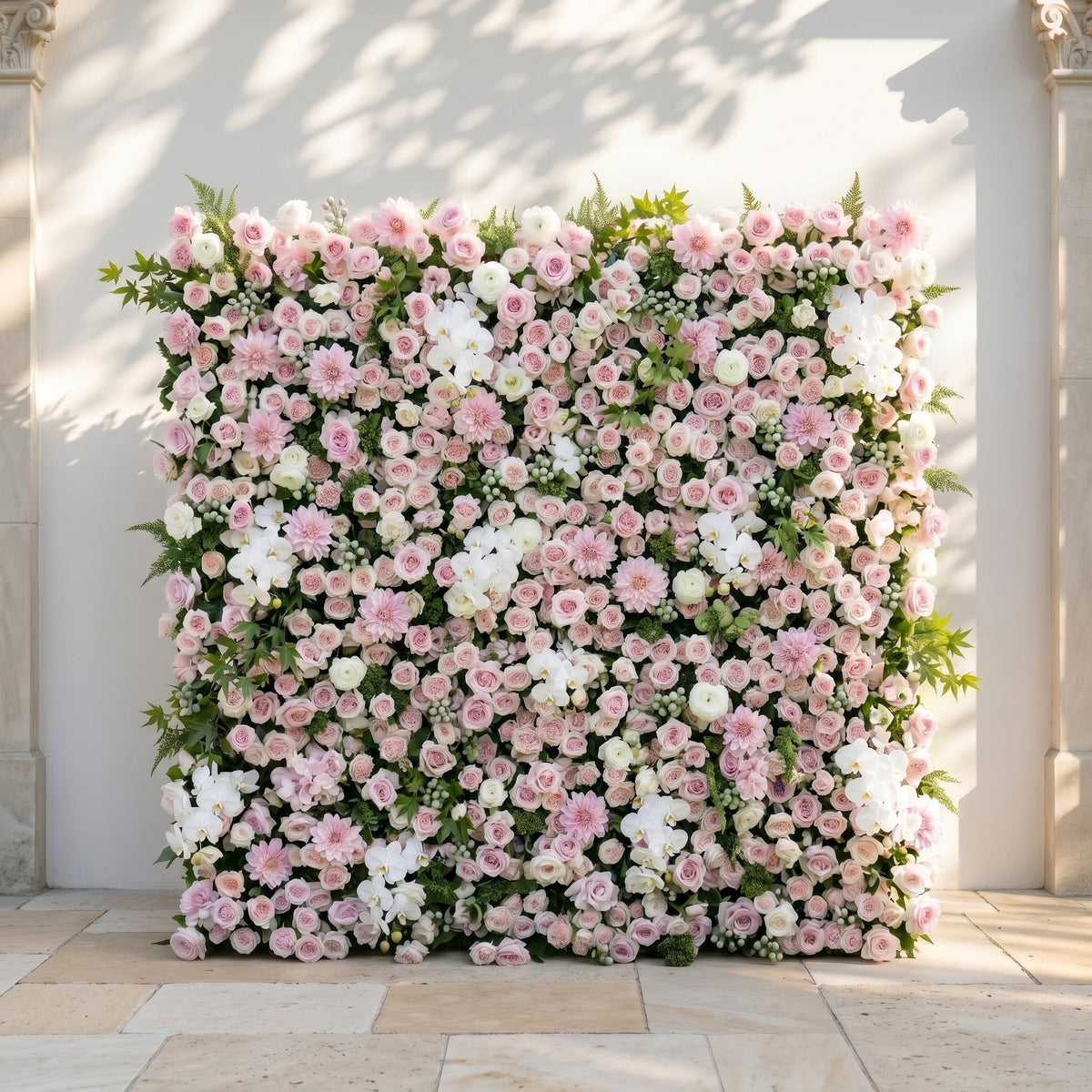 Embervale:Luxury 5D Roll-up Pink&White Flower Wall for Wedding and Events Decor