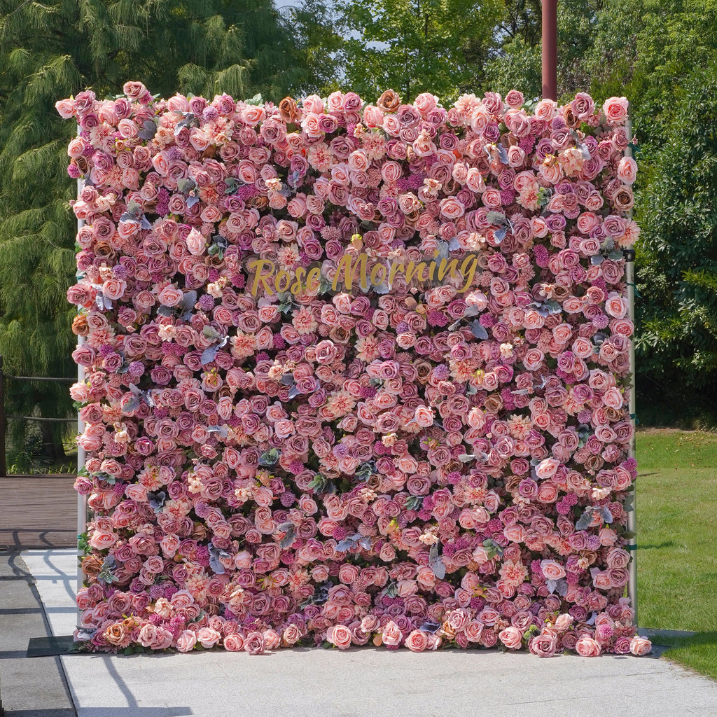 Eva：5D Fabric Artificial rolling up curtain flower wall
