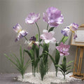 Factory Direct Giant Durable Paper Purple Artificial Iris Poppy Flower Set for Wedding Mall & Commercial Landscape Decor - Free Shipping