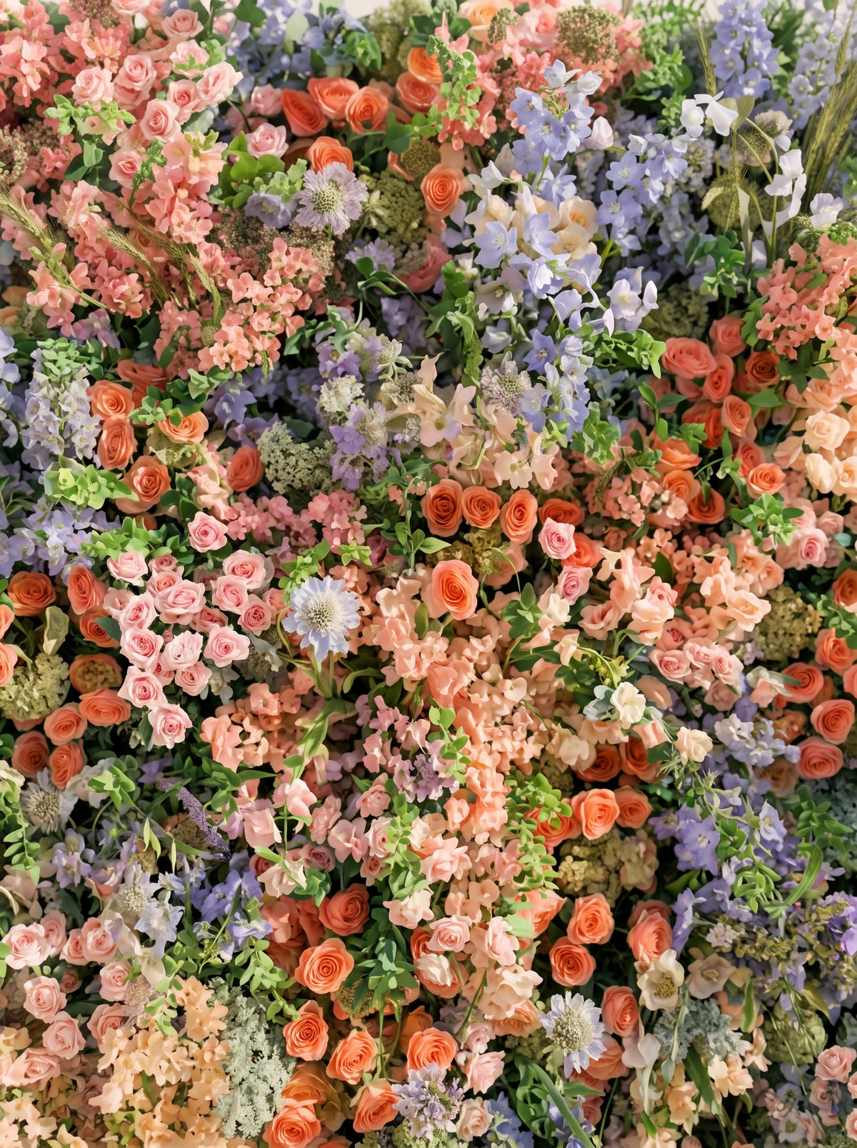 Florlena: 5D Fabric Artificial rolling up curtain flower wall