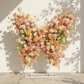 Cirelle: Exquisite Peach & Champagne Butterfly-Shaped Flower Wall Backdrop for Garden Proposals & Weddings
