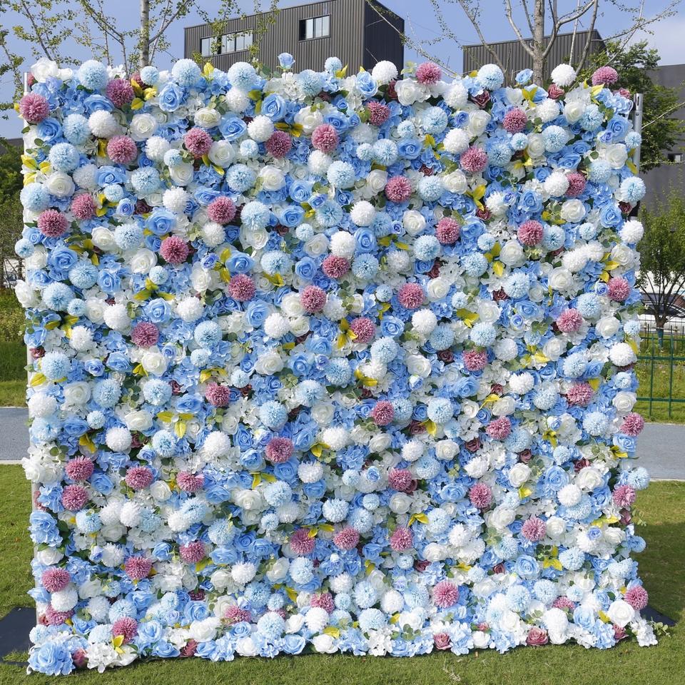 Supports Size Customization Backdrop Roll up Artificial Panel Flower Wall for Wedding Stage Decoration Free Shipping