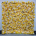 Yellow Handmade Silk Rose Flower Wall 8*8ft Customized Summer Event Floral Arrangement Decoration 5D Floral Wall Free Shipping