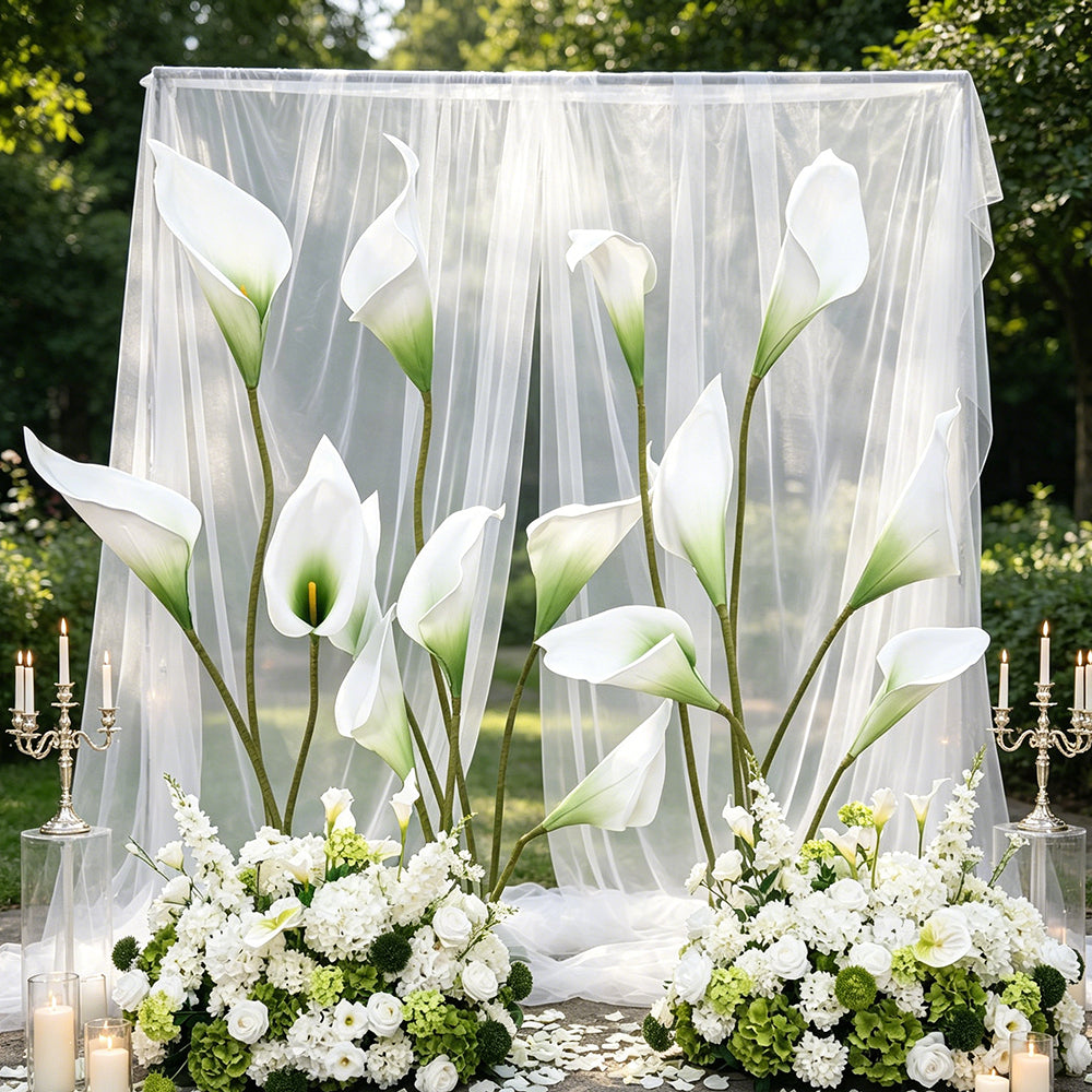 Handmade EVA Giant Flower White Artificial Calla Lily Flower Free-Standing Stem for Wedding Party Outdoor Indoor Event Decor - Free Shipping