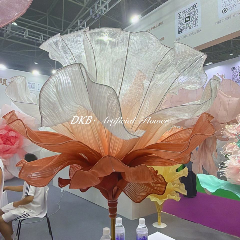 Window Floor Decoration Giant Flower Event Decor Unique Customized Giant Paper Organza Flower Big Size for Wedding - Free Shipping
