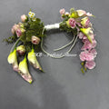 High End Bridal Bouquet Artificial Flower Calla Lily Orchid Pearl Chain Bouquet Wedding Handheld Flower Arrangement Decoration - Free Shipping