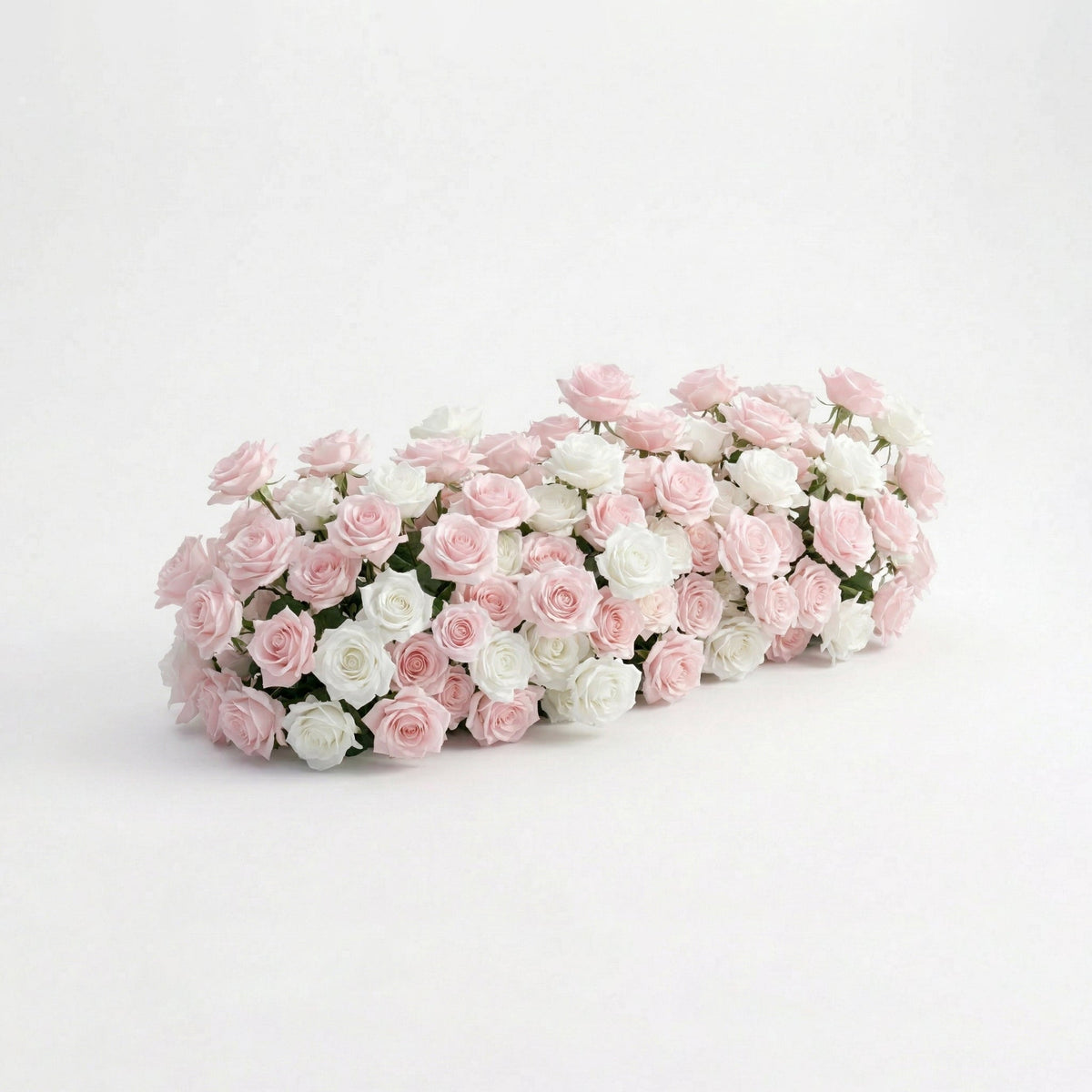 Ismira：3D Dreamy Pink & Ivory Heart-Shaped Aritificial Floral Backdrop for Sweet Proposals & Weddings