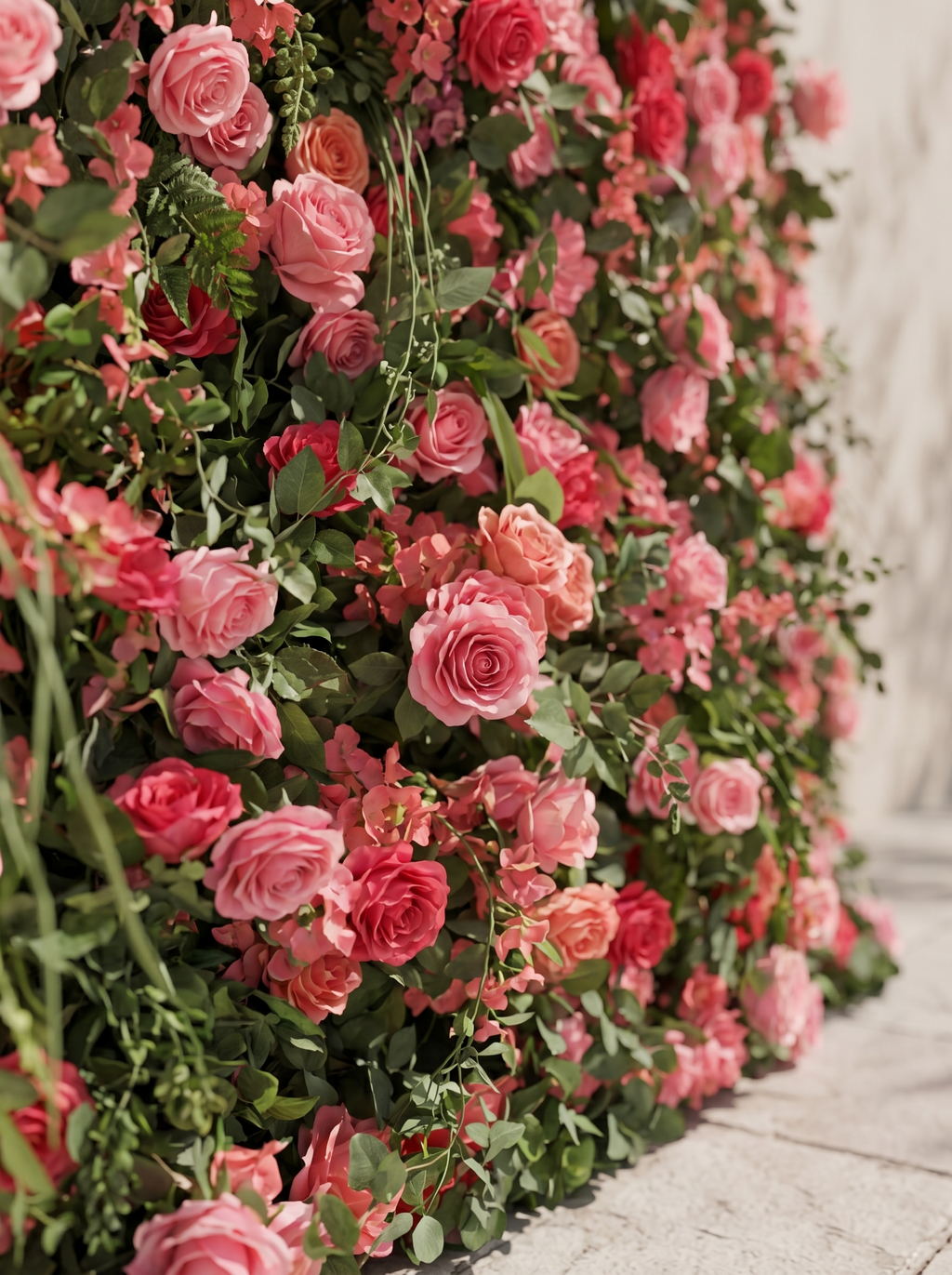Karelnella: 5D Fabric Artificial rolling up curtain flower wall