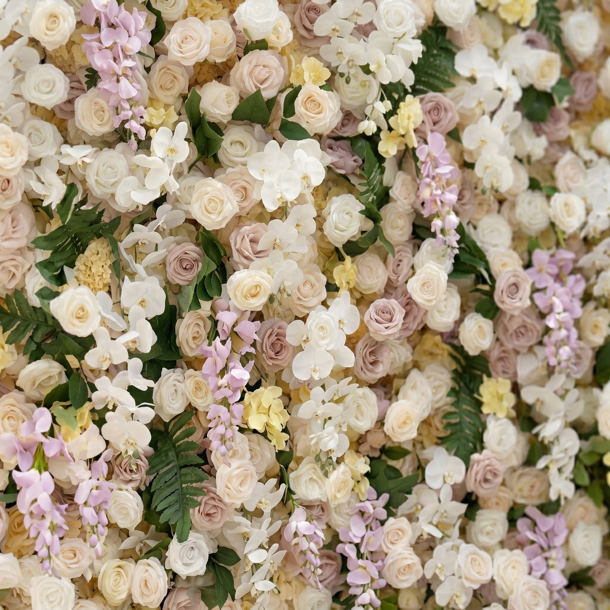 Kiralia:Luxury 5D Cream & Blush Pink Silk Floral Wall Roll-Up Backdrop for Soft Romantic Weddings