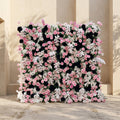 Larorae: Luxury 5D Black & Blush Pink Silk Floral Wall Roll-Up Backdrop for Edgy Romantic Weddings