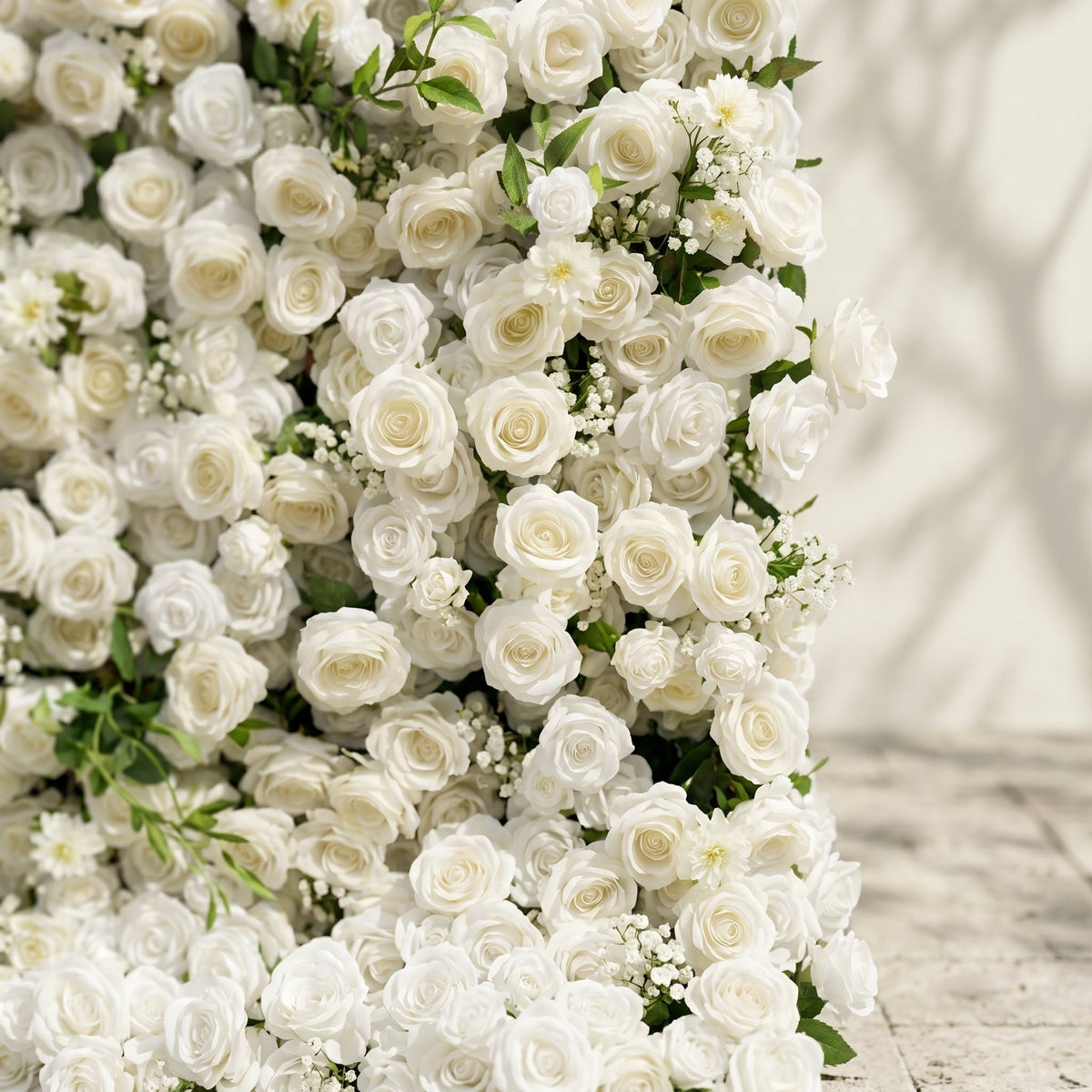 Liorbelle: Classic and Luxury 5D White Roses Flower Wall for Weddings&Event Decor