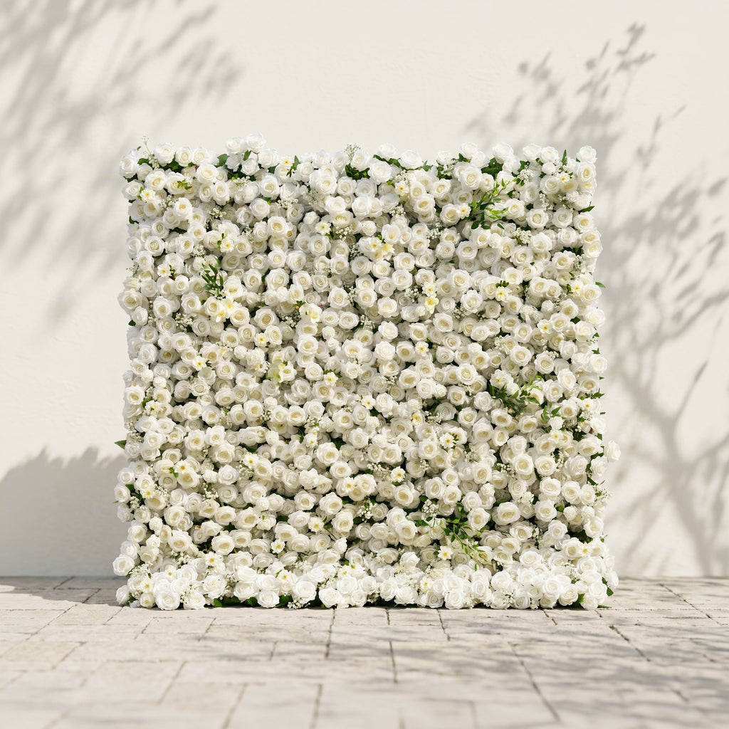 Liorbelle: Classic and Luxury 5D White Roses Flower Wall for Weddings&Event Decor