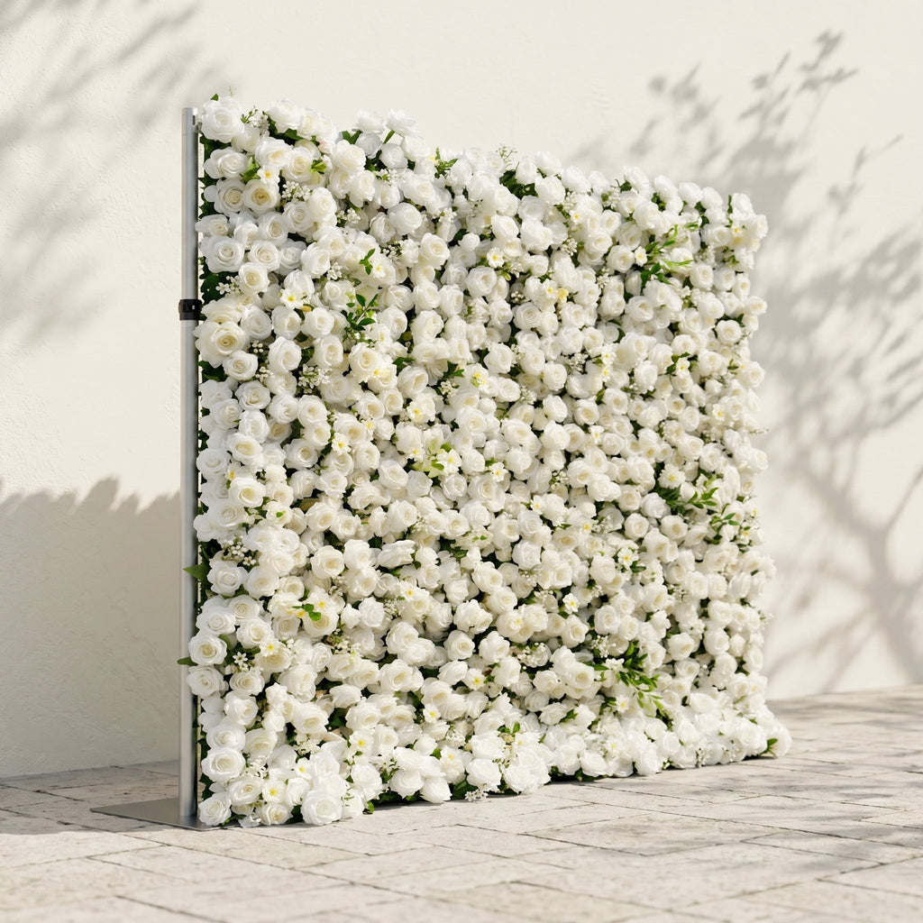 Liorbelle: Classic and Luxury 5D White Roses Flower Wall for Weddings&Event Decor