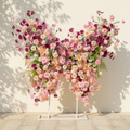 Lumeria: Exquisite Blush & Berry Butterfly-Shaped Flower Wall for Luxury Events & Parties Backdrop