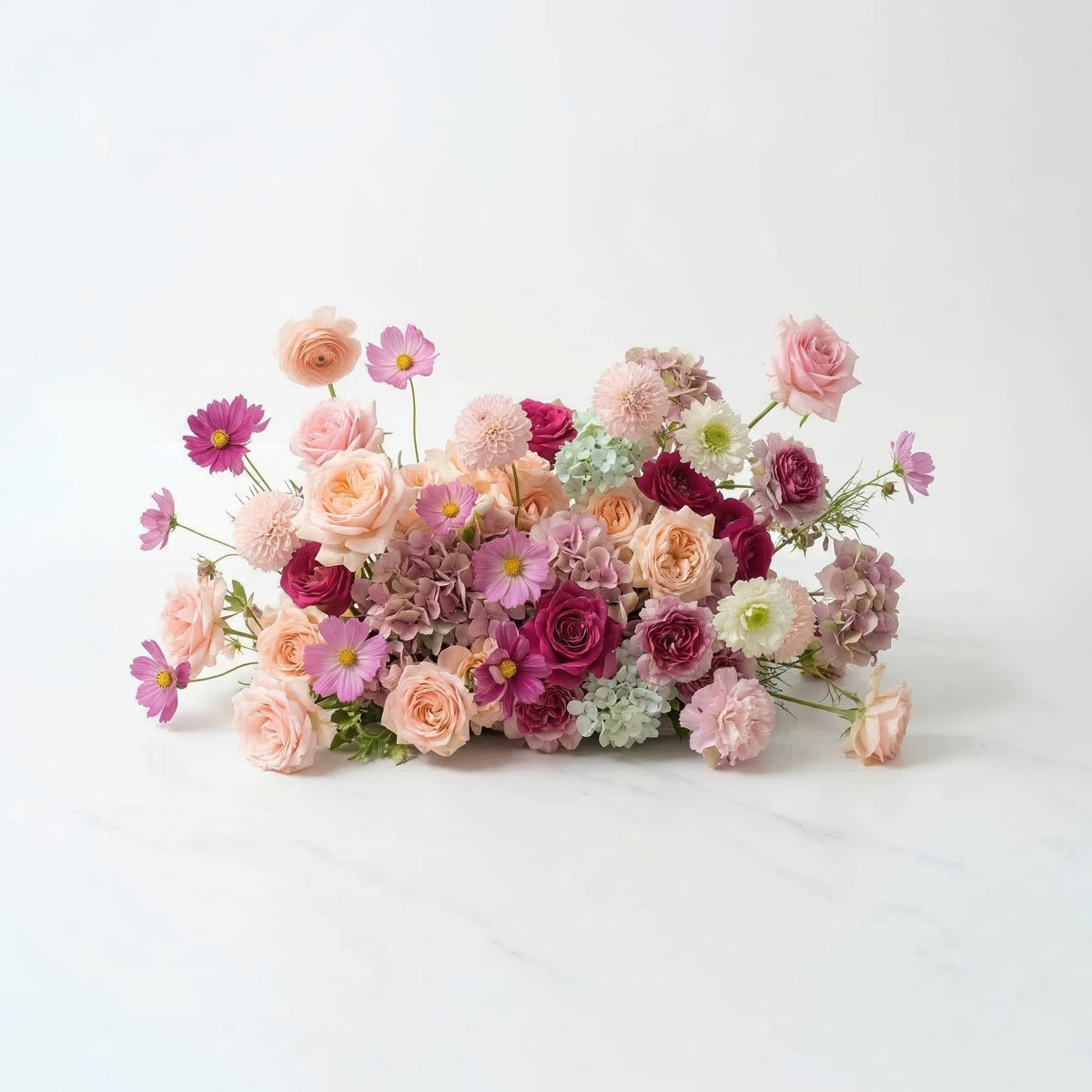Lumeria: Exquisite Blush & Berry Butterfly-Shaped Flower Wall for Luxury Events & Parties Backdrop