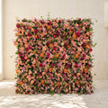 Lumvale:5D Boho Autumn Mixed Warm Tone Silk Rose Flower Wall Roll-Up Fabric Backdrop for Romantic Weddings & Proposals