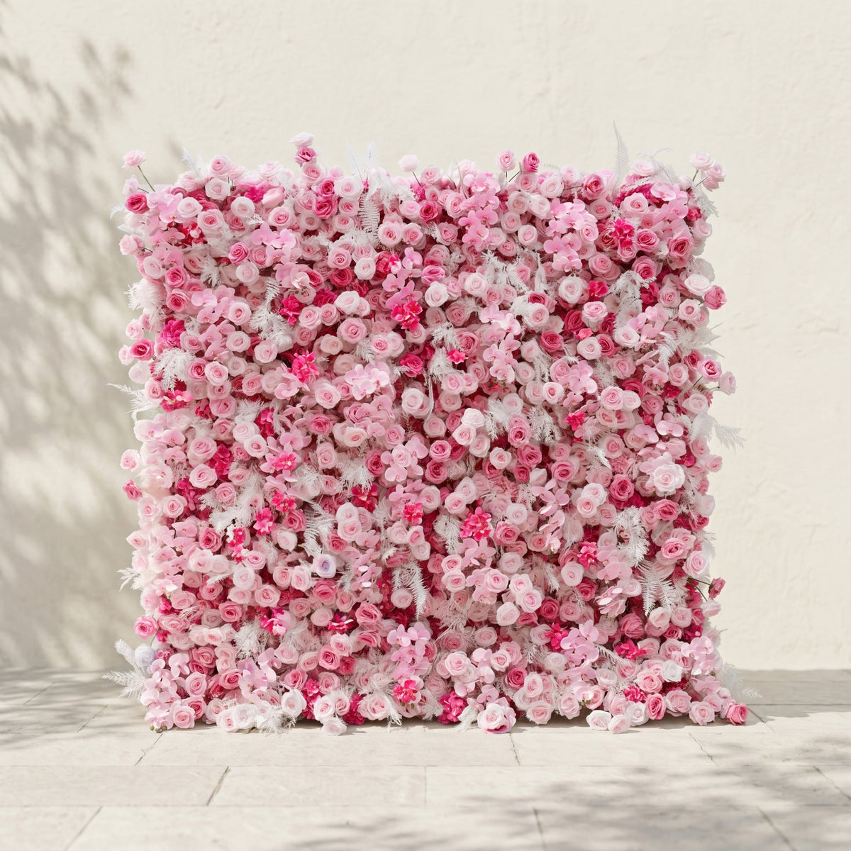 Lyrelloria:Luxury 5D Ombre Pink Silk Floral Wall Roll-Up Backdrop for Vibrant Romantic Weddings