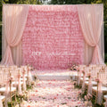 Manufacturer Wedding Party Decoration Pink Blue Purple Silk Lace Gauze Curtain Mesh Wall Backdrop Pink Fabric Curtain Veil Wall Free Shipping