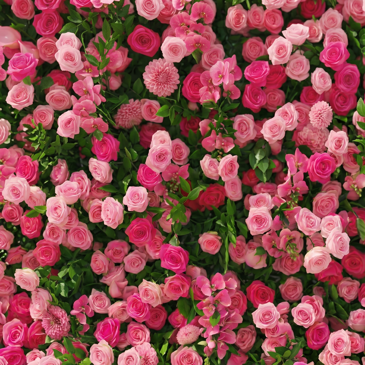 Melorae: Luxury 5D Hot Pink & Blush Silk Floral Wall Roll-Up Backdrop for Vibrant Romantic Weddings