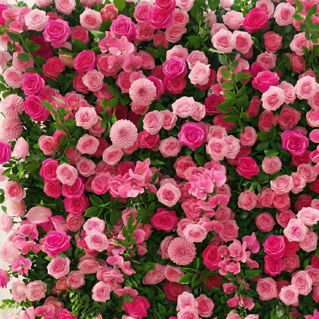 Melorae: Luxury 5D Hot Pink & Blush Silk Floral Wall Roll-Up Backdrop for Vibrant Romantic Weddings