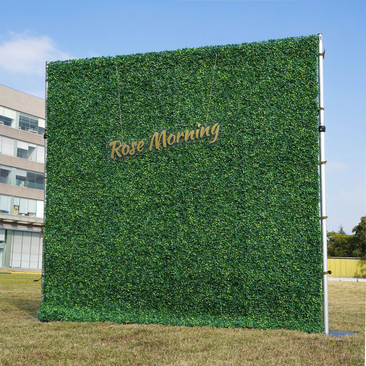 Milan: Fabric Artificial rolling up curtain green flower wall(In Us Stock)