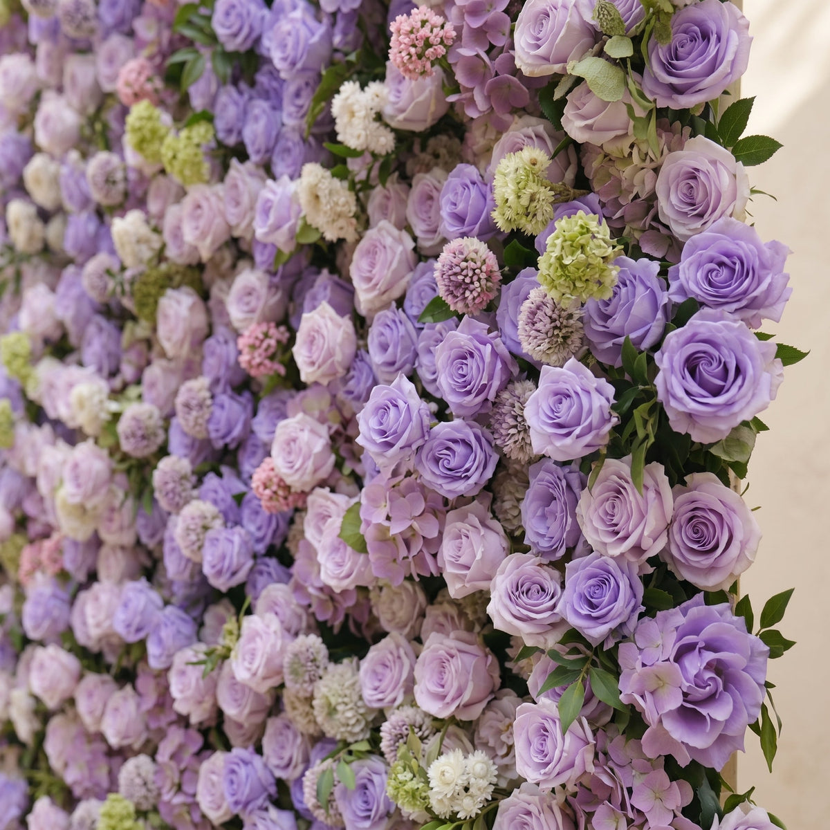Morbelle:5D Lavender Purple Silk Rose Flower Wall Roll-Up Fabric Backdrop for Romantic Weddings & Proposals