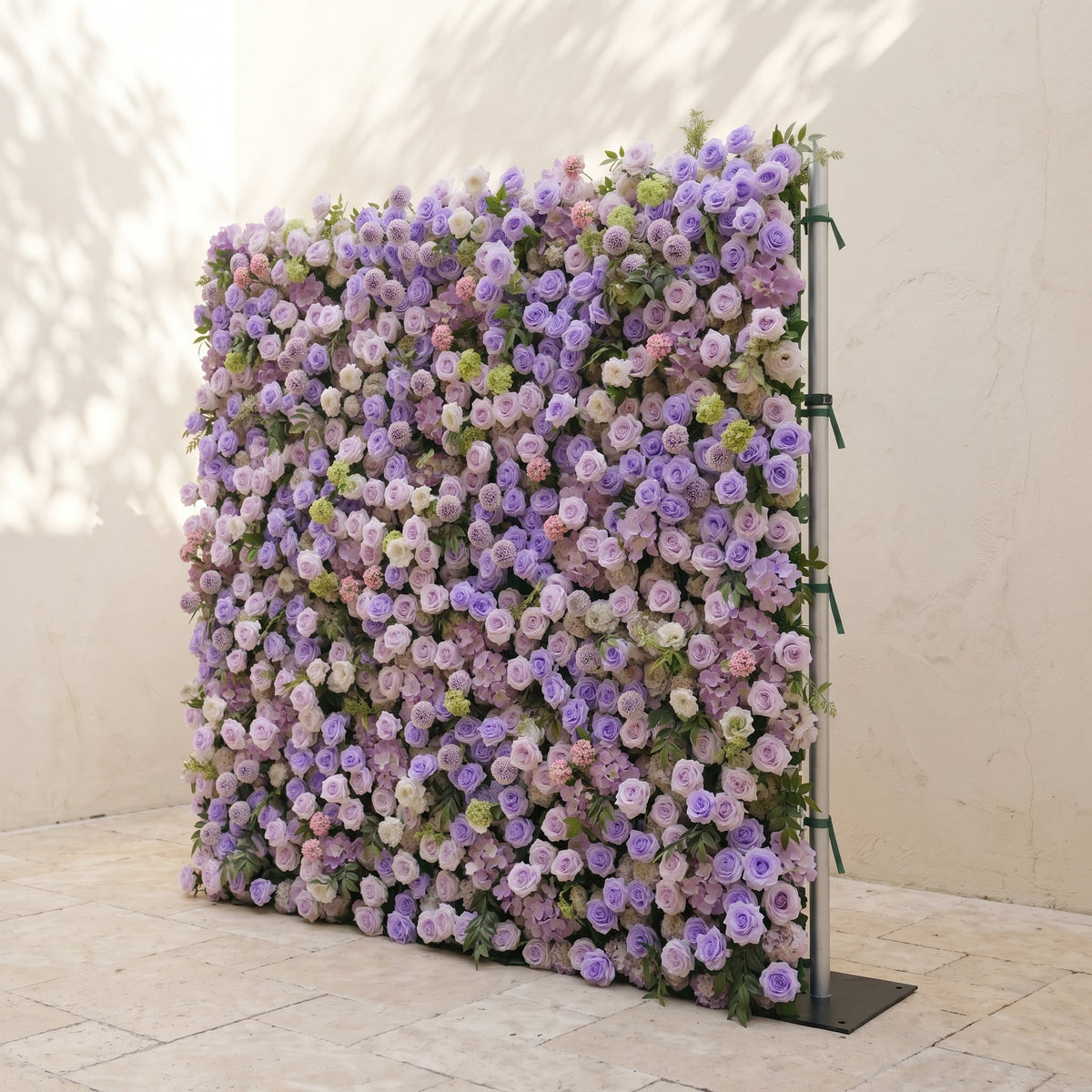 Morbelle:5D Lavender Purple Silk Rose Flower Wall Roll-Up Fabric Backdrop for Romantic Weddings & Proposals