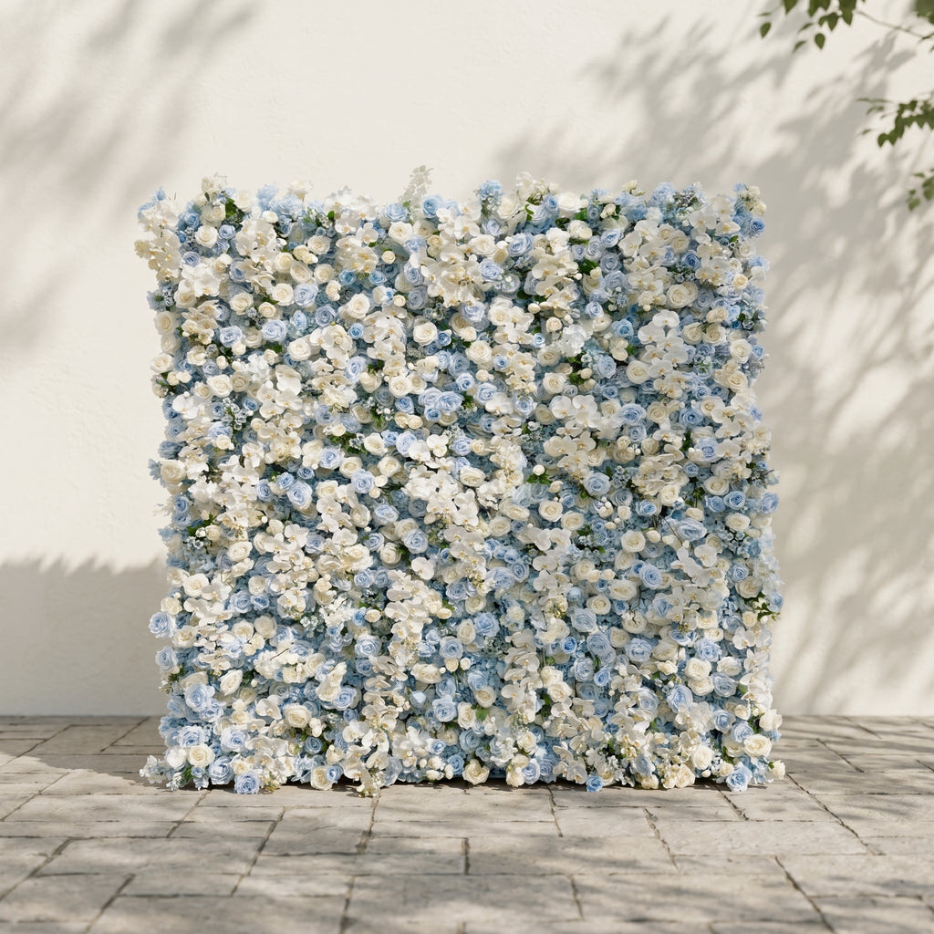 Novdelle:New Luxury 5D Blue&White roses Flower wall for Wedding&Event Decor