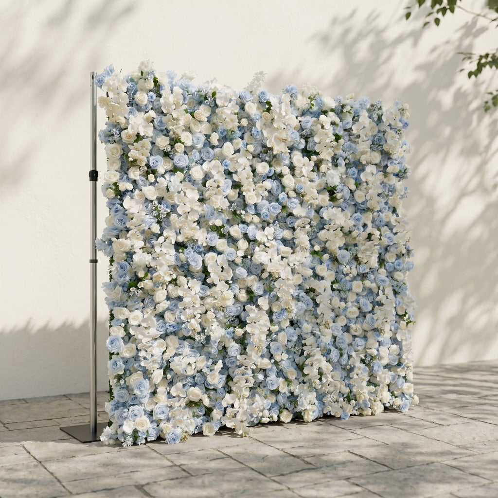 Novdelle:New Luxury 5D Blue&White roses Flower wall for Wedding&Event Decor