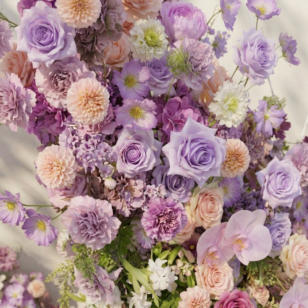 Nyvra: Dreamy Lavender & Purple Butterfly-Shaped Artificial Floral Wall for Garden Wedding & Event