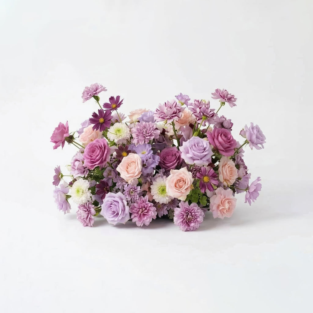 Nyvra: Dreamy Lavender & Purple Butterfly-Shaped Artificial Floral Wall for Garden Wedding & Event