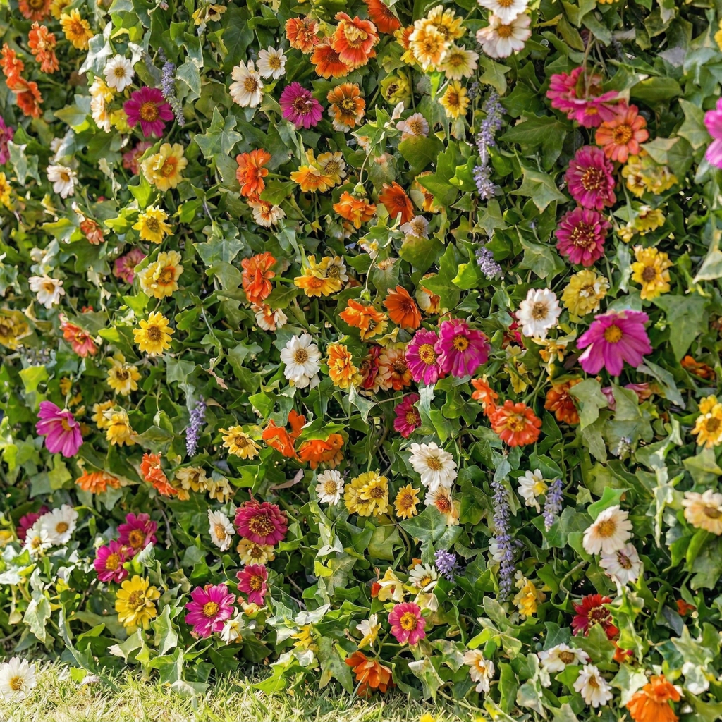 Odette: 5D Multi-Color Wildflower Silk Floral Wall Roll-Up Fabric Backdrop for Natural Garden Weddings & Parties