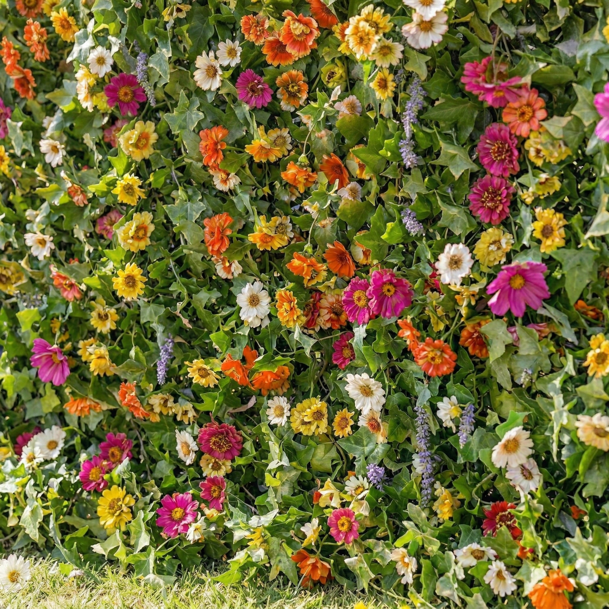 Odette: 5D Multi-Color Wildflower Silk Floral Wall Roll-Up Fabric Backdrop for Natural Garden Weddings & Parties