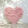 Orelune: 3D Ethereal Blush Pink Heart-Shaped Artificial Floral Backdrop for Romantic Wedding & Proposal