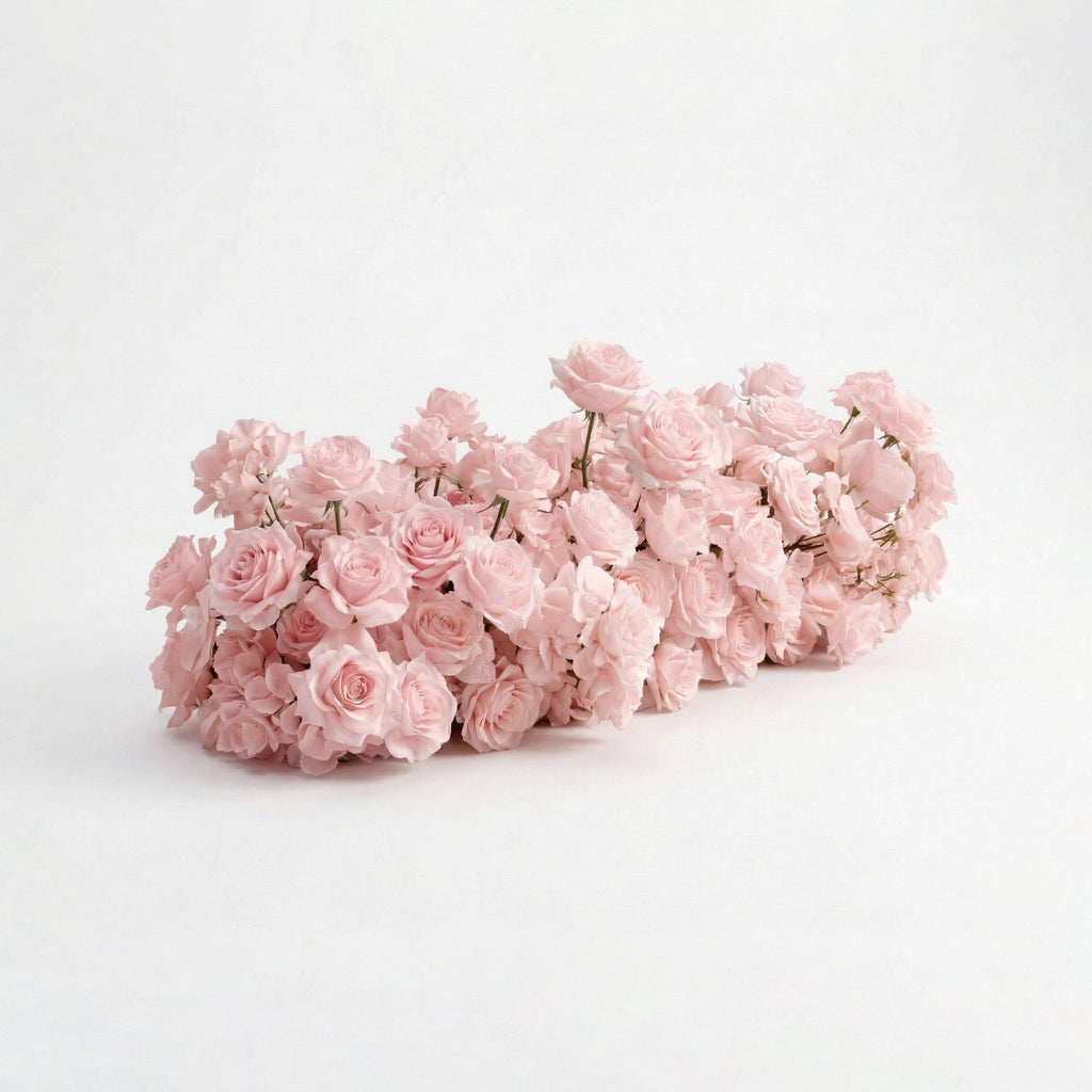 Orelune: 3D Ethereal Blush Pink Heart-Shaped Artificial Floral Backdrop for Romantic Wedding & Proposal