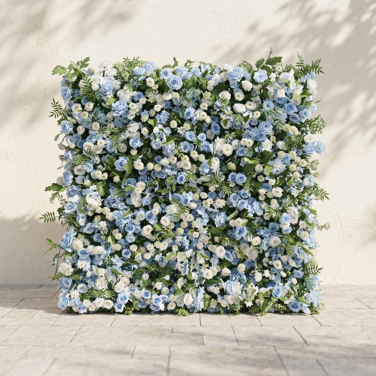Orelvia:New Luxury 5D Blue&White roses Flower wall with Greenery for Wedding&Event Decor