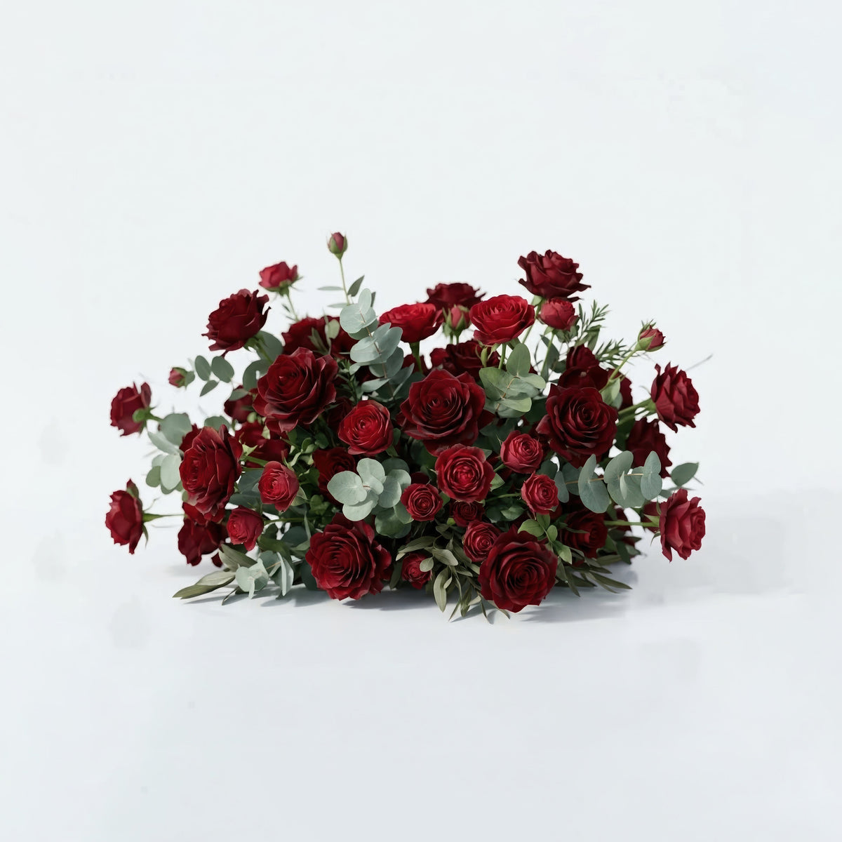 Orlisse: Vintage Burgundy Butterfly-Shaped Artificial Floral Wall for Luxury Wedding Decor