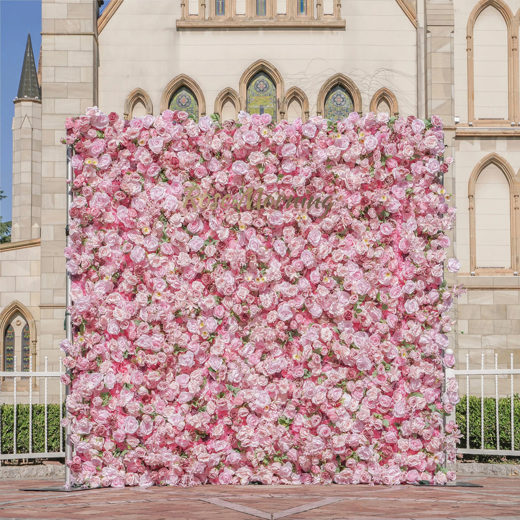 Pelin：5D Fabric Artificial Flower Wall Rolling Up Curtain Flower Wall