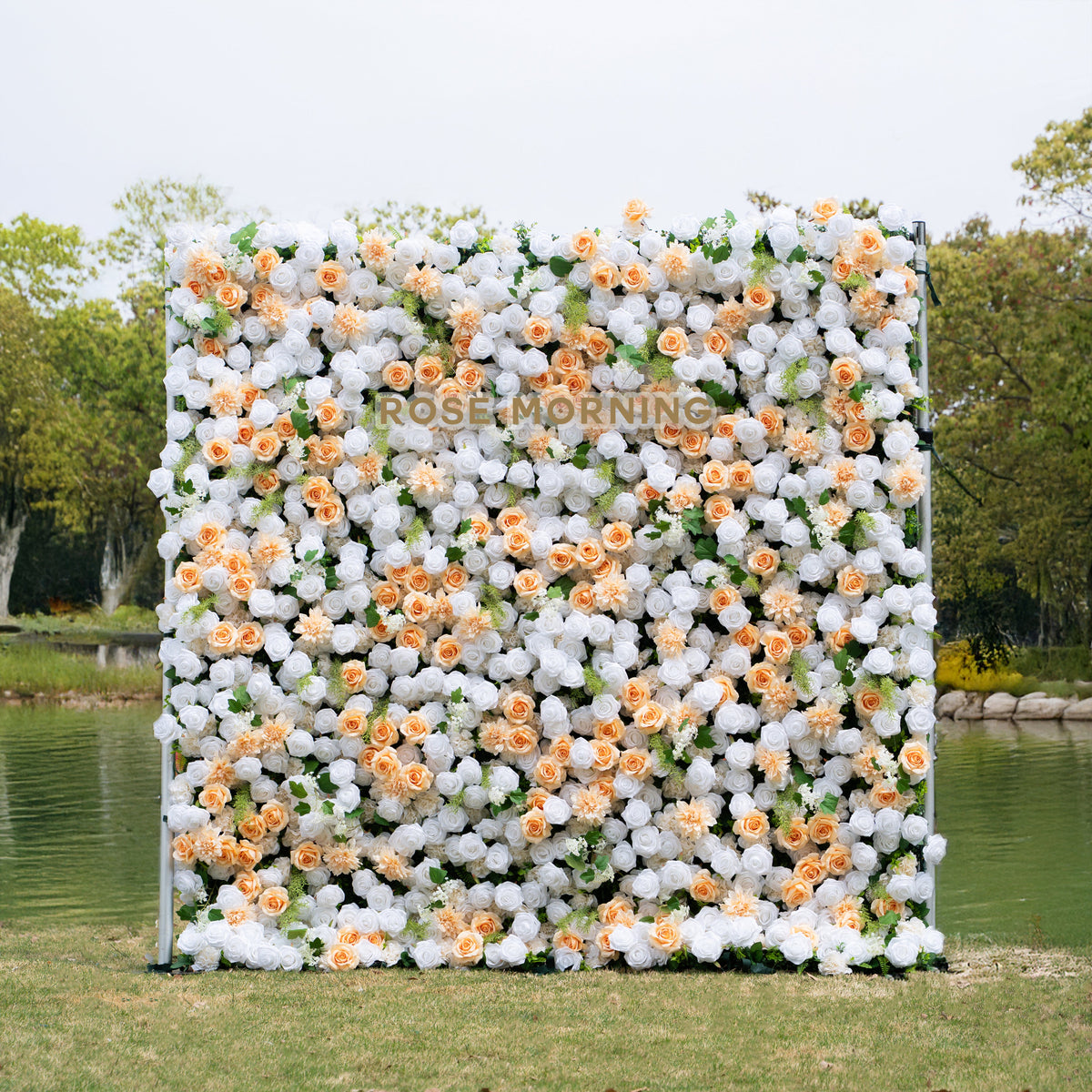 Penelope：3D Fabric Artificial rolling up curtain flower wall