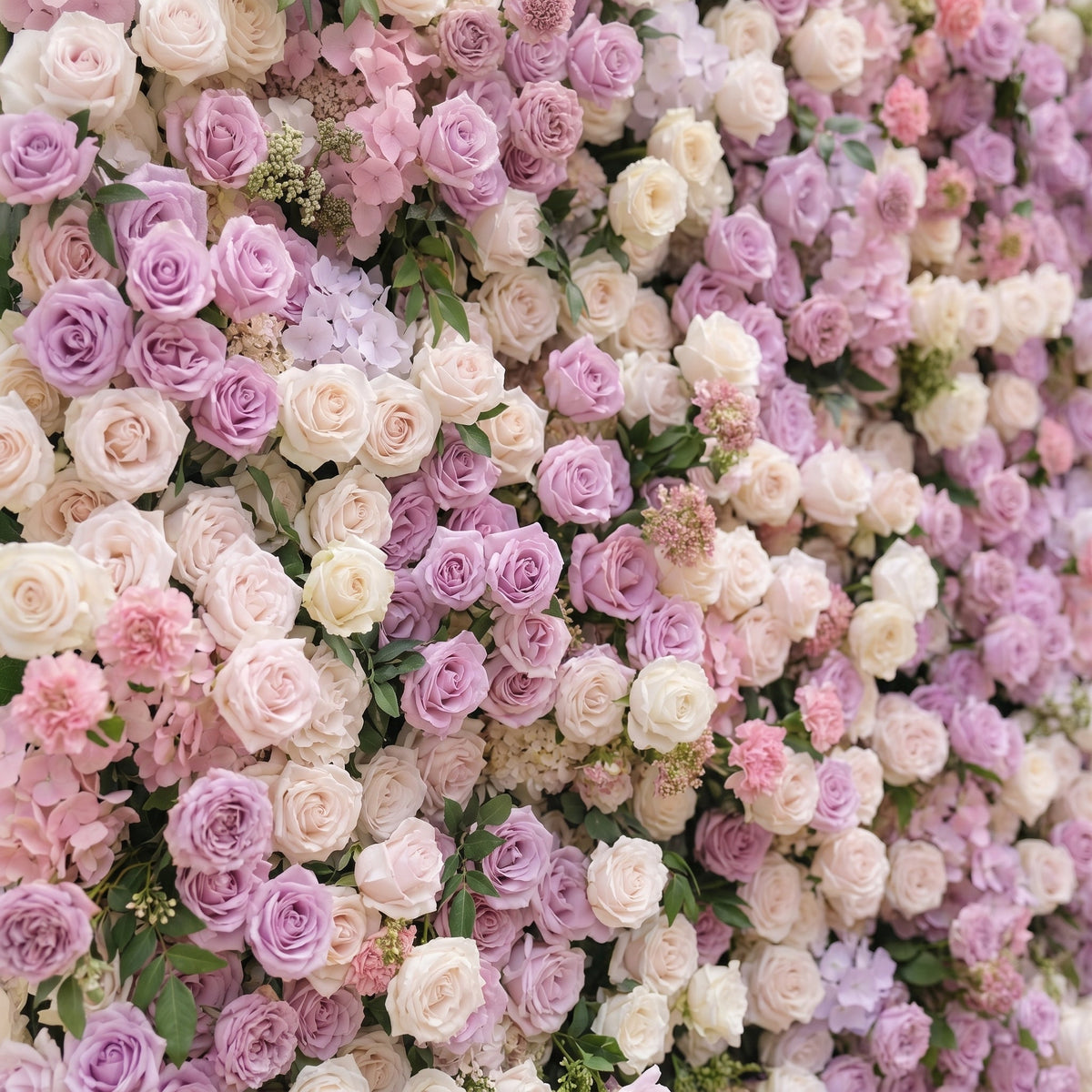 Peria:5D Gradient Lavender Purple & Blush Pink Silk Rose Flower Wall Roll-Up Fabric Backdrop for Romantic Weddings & Proposals