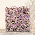 Peria:5D Gradient Lavender Purple & Blush Pink Silk Rose Flower Wall Roll-Up Fabric Backdrop for Romantic Weddings & Proposals