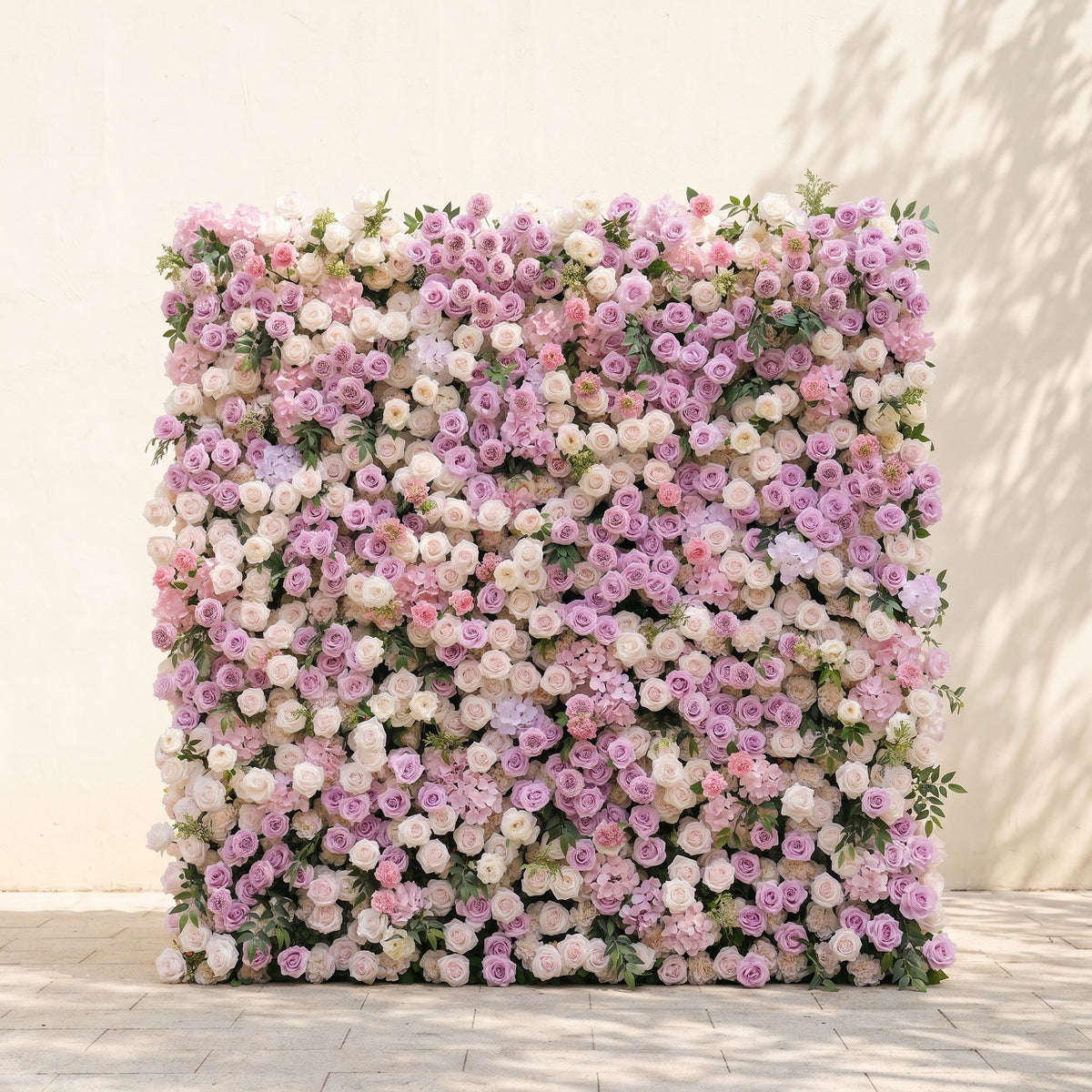 Peria:5D Gradient Lavender Purple & Blush Pink Silk Rose Flower Wall Roll-Up Fabric Backdrop for Romantic Weddings & Proposals