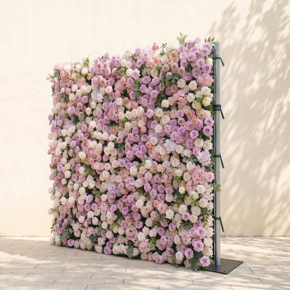Peria:5D Gradient Lavender Purple & Blush Pink Silk Rose Flower Wall Roll-Up Fabric Backdrop for Romantic Weddings & Proposals