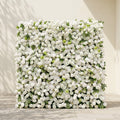 Raellyra:5D Soft Green & Ivory White Silk Rose Flower Wall Roll-Up Fabric Backdrop for Romantic Weddings & Proposals