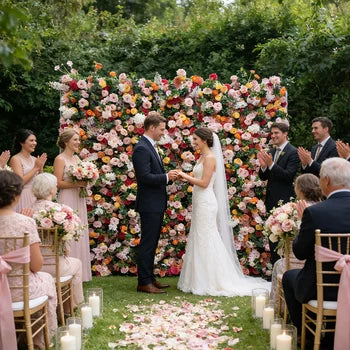 Rose Morning Wedding Backdrop Decoration 5D Colorful Artificial Floral Backdrop Fabric Artificial Rolling up Curtain Flower Wall Free Shipping