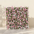 Selenessa:Premium 5D Blush & Soft Pink Floral Wall Roll-Up Backdrop for Whimsical Bridal Showers