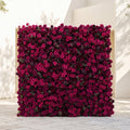 Soliva: Luxury 4D Deep Berry & Magenta Silk Floral Wall Backdrop for Sophisticated Moody Weddings & Galas