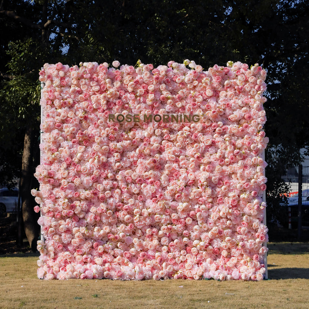 Sue：5D Garden Series New Fabric Artificial rolling up curtain flower wall
